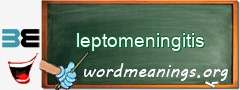 WordMeaning blackboard for leptomeningitis